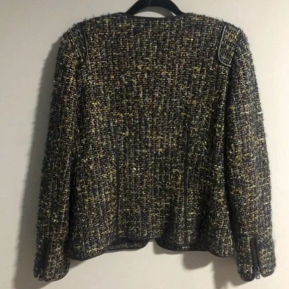 Tweed Jacket with Faux Leather Trim - Picture 5 of 6